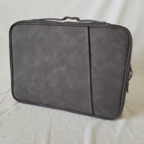 NEW! Faux Leather Laptop Computer Carrying Case w/Plush Pocket & Velcro Strap - Picture 7 of 15